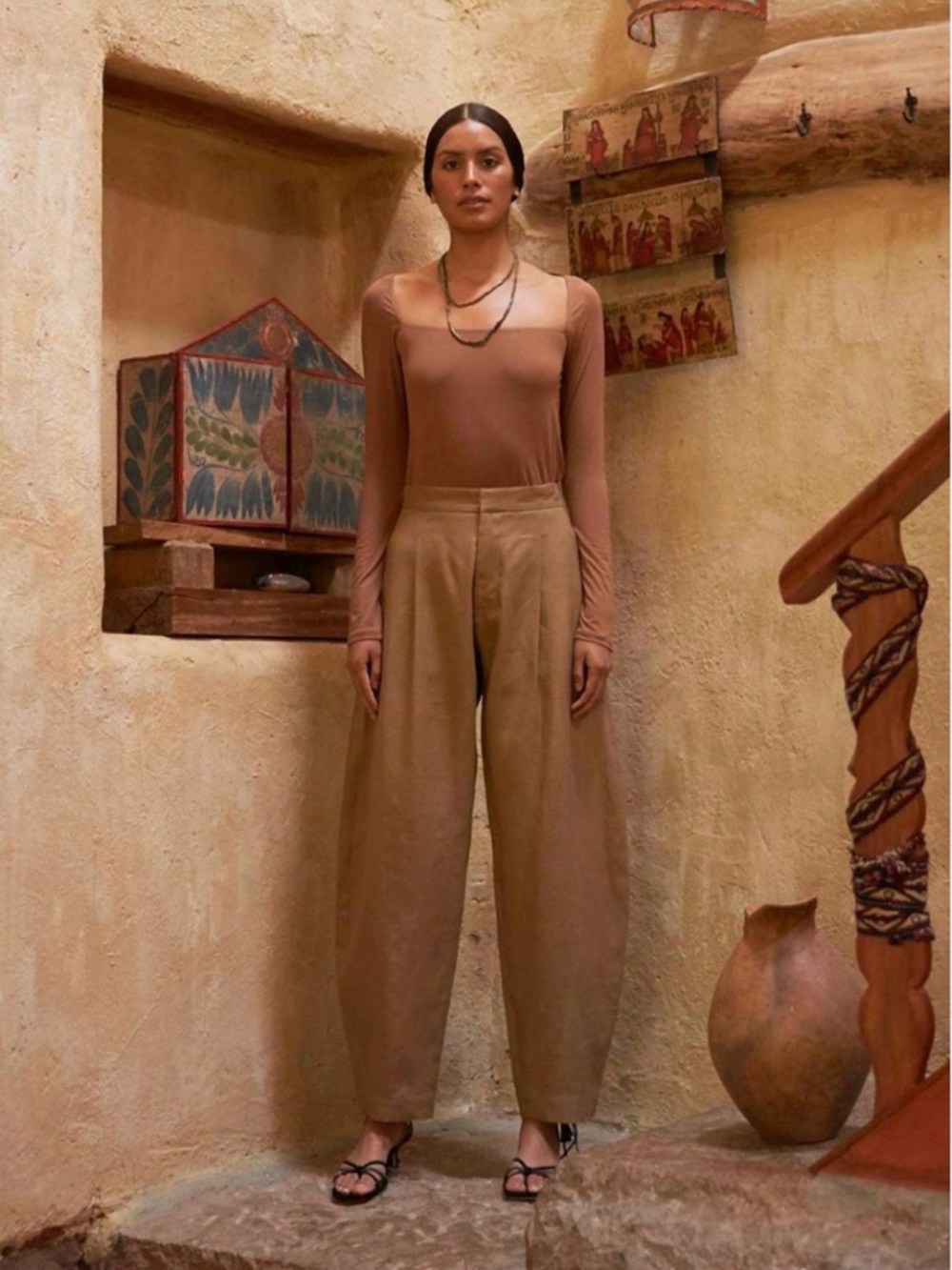 ALBUS LUMEN Manus Balloon Linen
Pants In Brown size 6